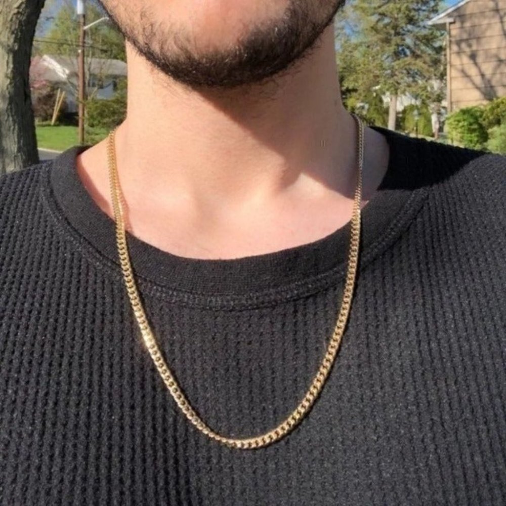 14k gold 24in 4mm yellow curb chain